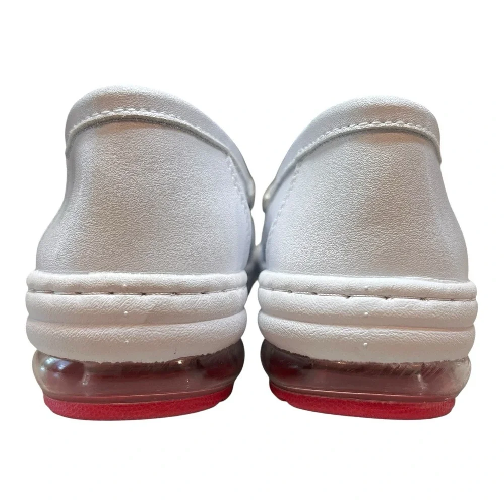 MaxMuxun White Pink Flat Anti-Skid Breathable Medical Nurse Shoes Women's Size 8